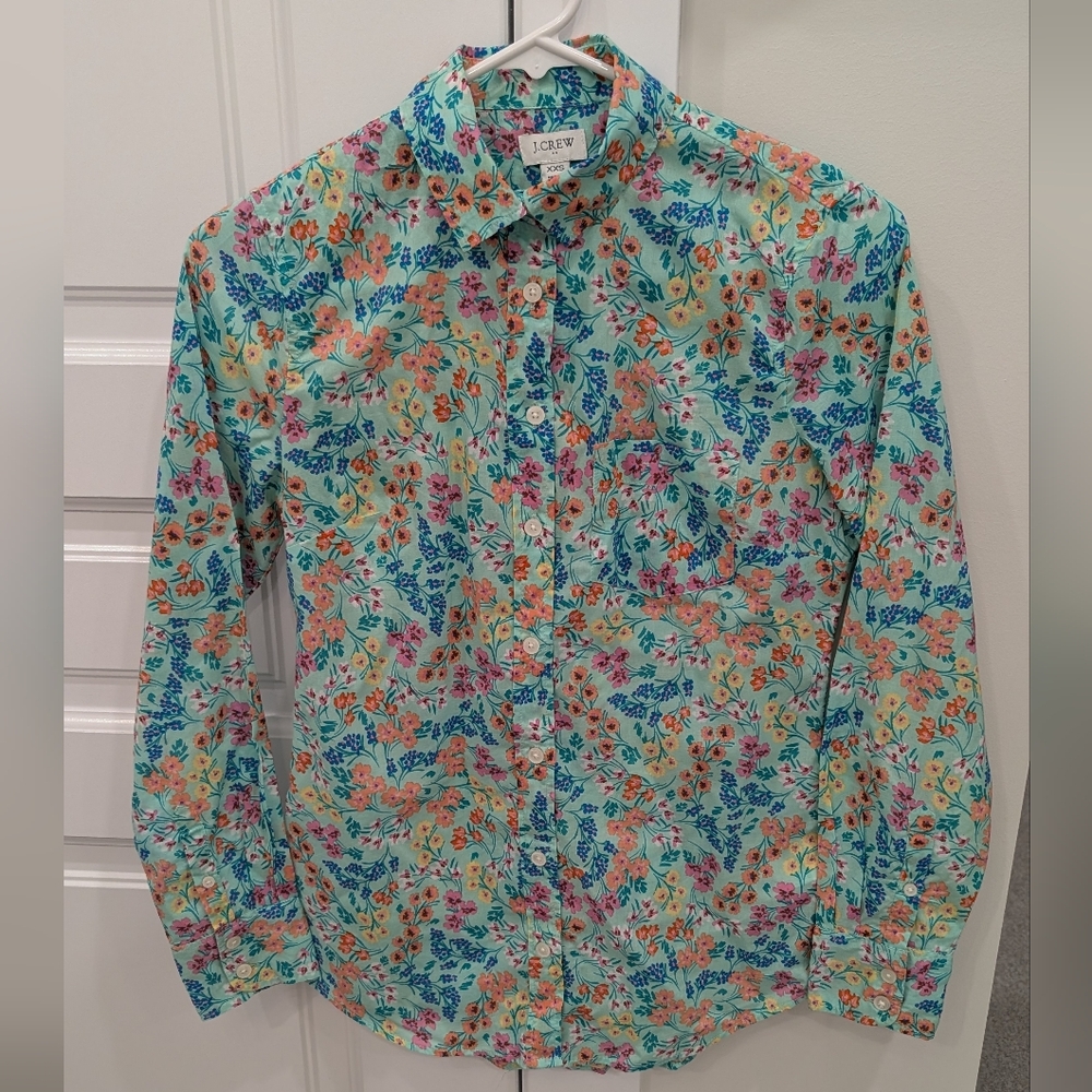 EUC J. Crew Womens's Floral Button Down Shirt - Multicolor